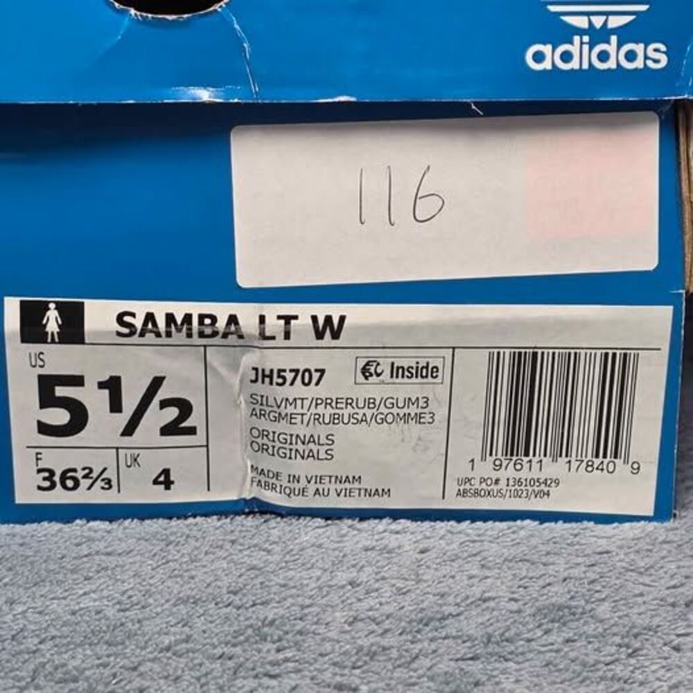 Adidas Samba LT W sneakers silver red women's size 5.5 - Picture 2 of 8